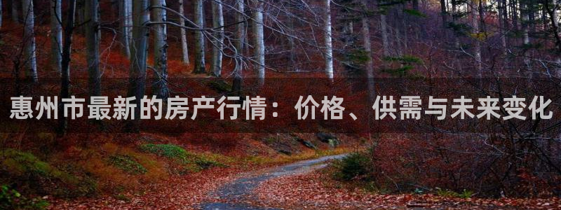 凯发登录：惠州市最新的房产行情：价格、供需与未来变化